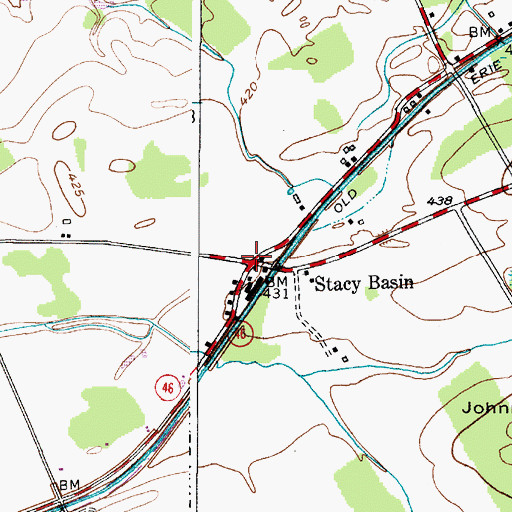 Topographic Map of Stacy Basin, NY
