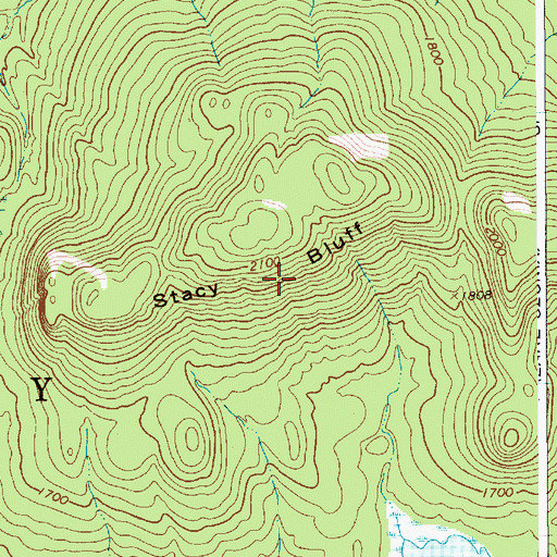 Topographic Map of Stacy Bluff, NY