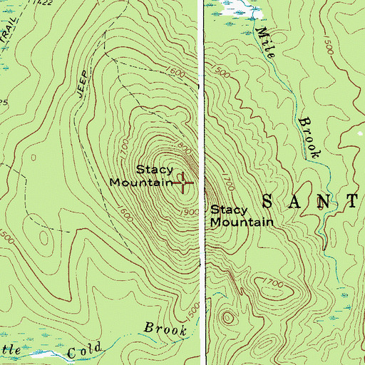 Topographic Map of Stacy Mountain, NY