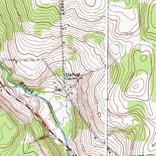 Topographic Map of Stafford Cemetery, NY