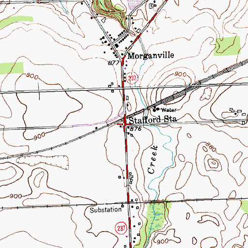Topographic Map of Stafford Station, NY