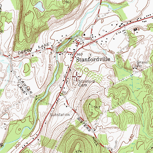 Topographic Map of Stanfordville Cemetery, NY