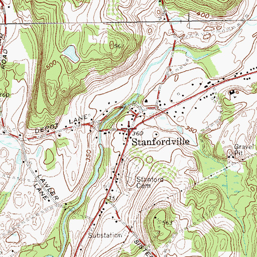 Topographic Map of Stanfordville, NY