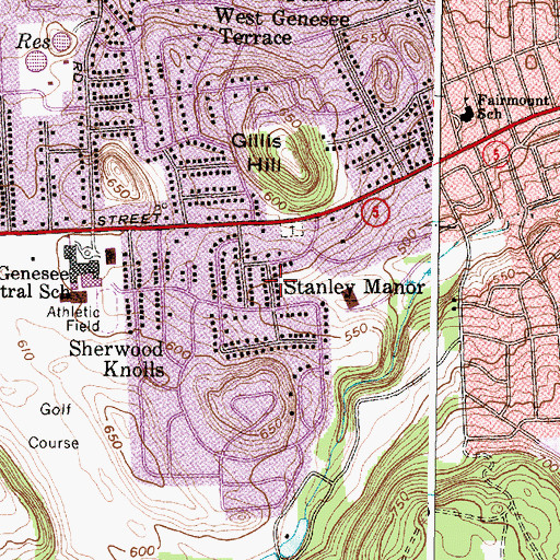 Topographic Map of Stanley Manor, NY