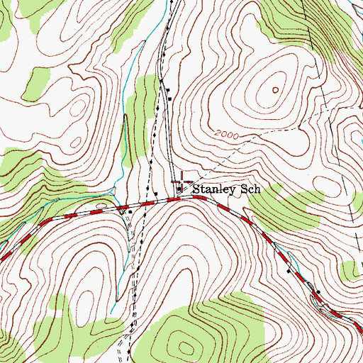 Topographic Map of Stanley School, NY