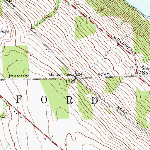 Topographic Map of Stanton Family Cemetery, NY