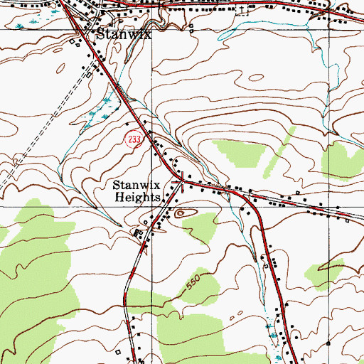 Topographic Map of Stanwix Heights, NY