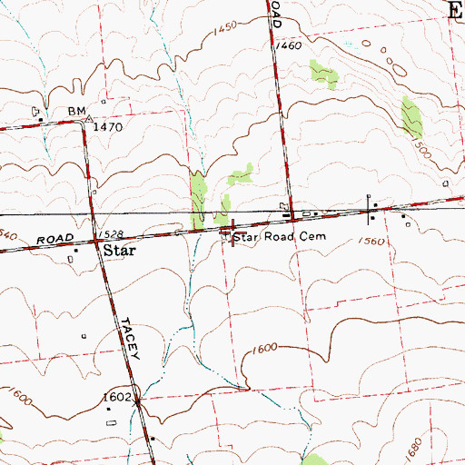 Topographic Map of Star Road Cemetery, NY