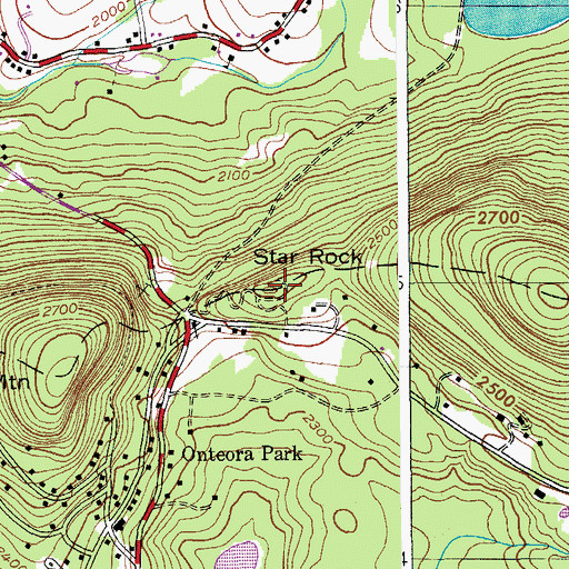 Topographic Map of Star Rock, NY