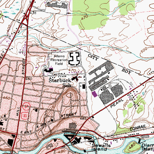 Topographic Map of Starbuck School, NY