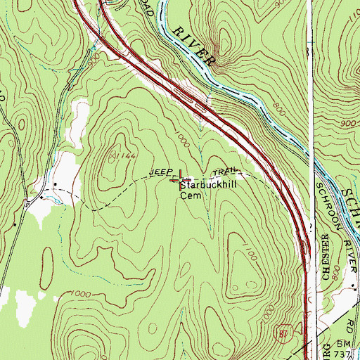 Topographic Map of Starbuckhill Cemetery, NY