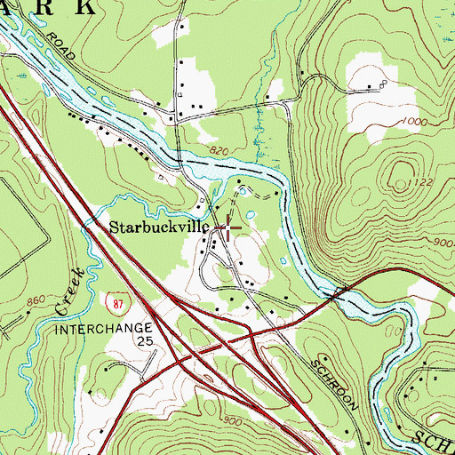 Topographic Map of Starbuckville, NY