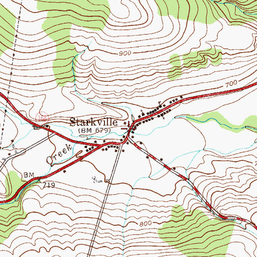 Topographic Map of Starkville, NY