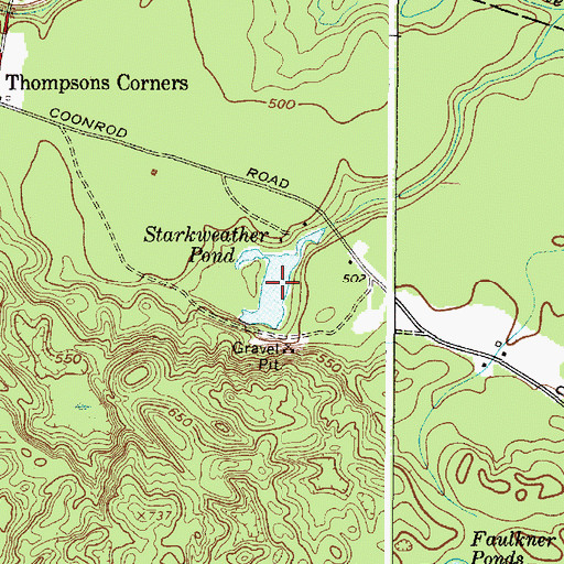 Topographic Map of Starkweather Pond, NY