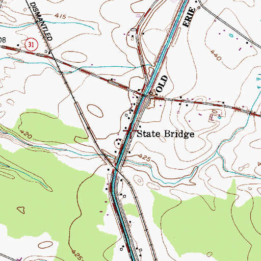 Topographic Map of State Bridge, NY