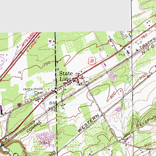 Topographic Map of State Line, NY