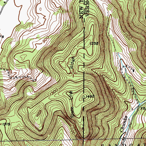 Topographic Map of State Line Ridge, NY