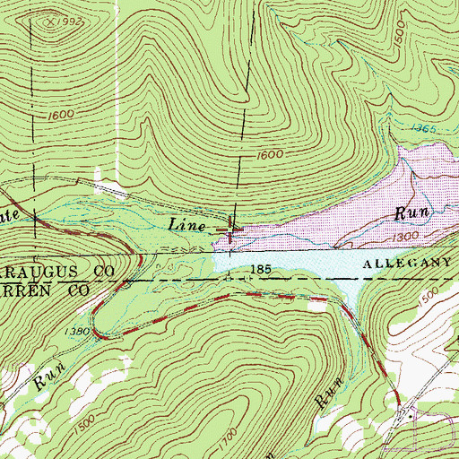 Topographic Map of State Line Run, NY