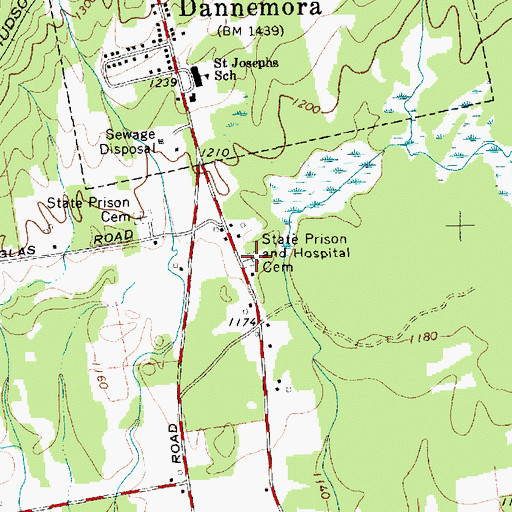 Topographic Map of State Prison and Hospital Cemetery, NY