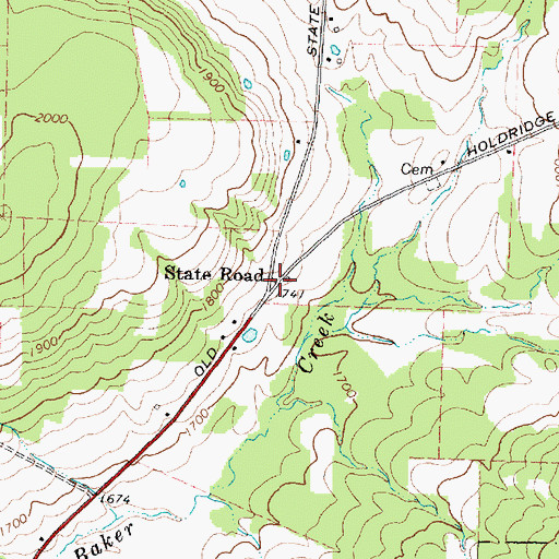 Topographic Map of State Road, NY