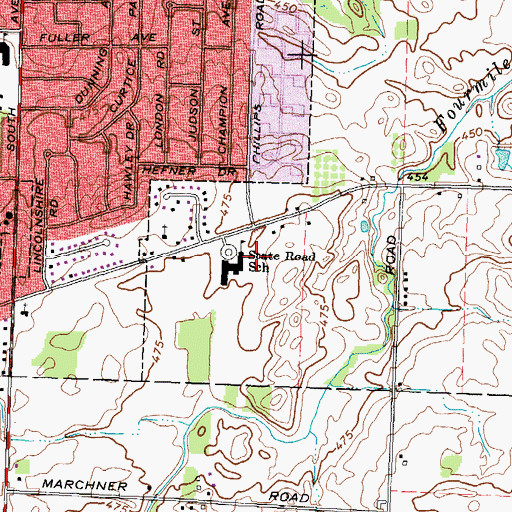 Topographic Map of State Road Elementary School, NY