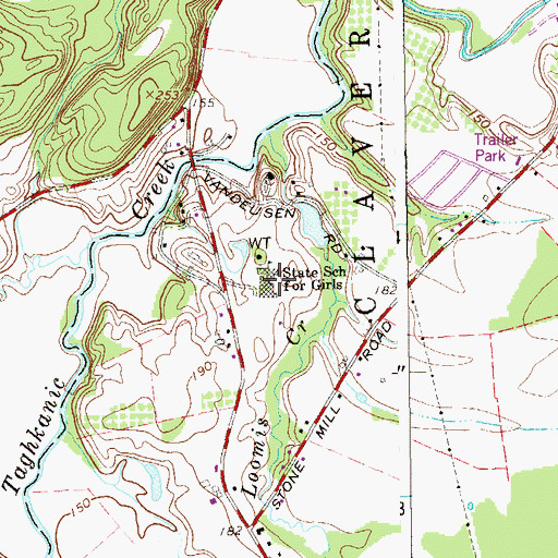 Topographic Map of State School for Girls, NY