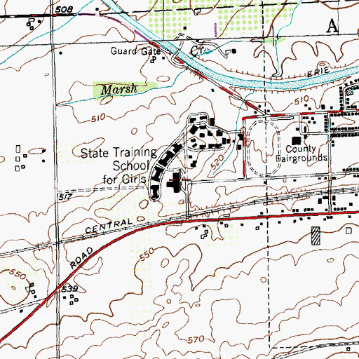 Topographic Map of State Training School for Girls, NY