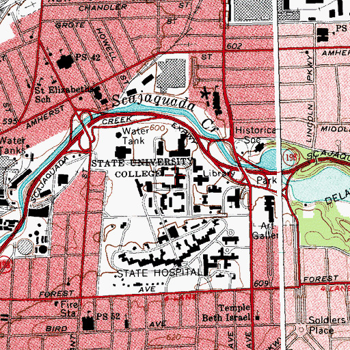 Topographic Map of State University College at Buffalo, NY