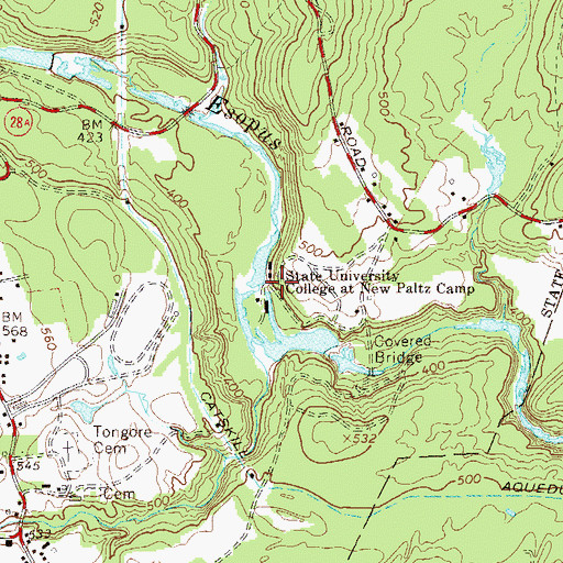 Topographic Map of State University College at New Paltz Camp, NY