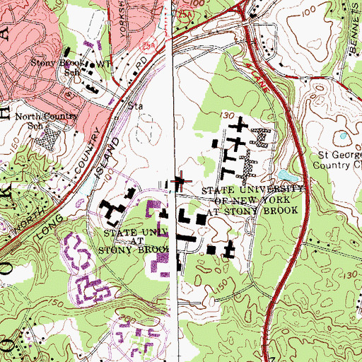 Topographic Map of State University of New York at Stony Brook, NY