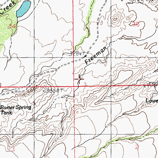 Topographic Map of Porter Spring, AZ