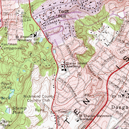 Topographic Map of Staten Island Academy, NY