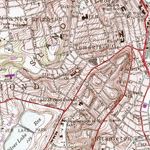 Topographic Map of Staten Island Hospital, NY