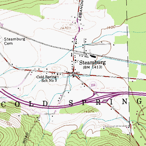 Topographic Map of Steamburg, NY