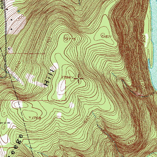 Topographic Map of Steege Hill, NY