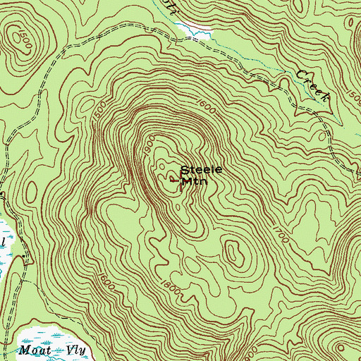 Topographic Map of Steele Mountain, NY