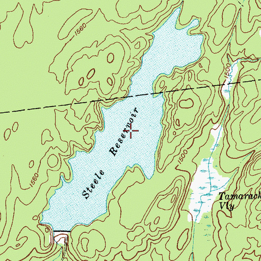 Topographic Map of Steele Reservoir, NY