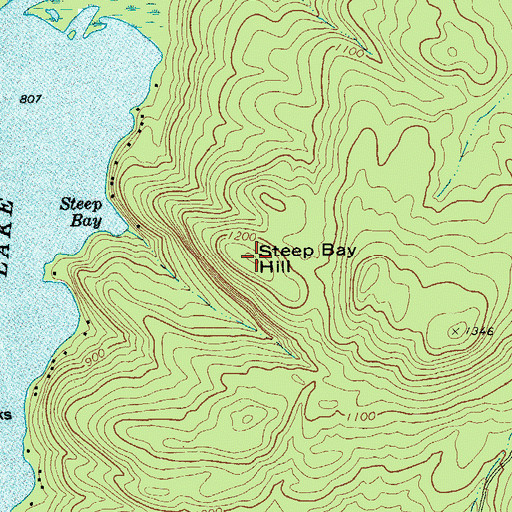 Topographic Map of Steep Bay Hill, NY