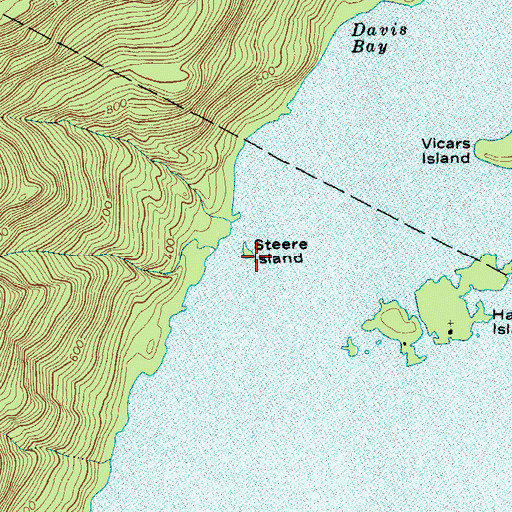 Topographic Map of Steere Island, NY