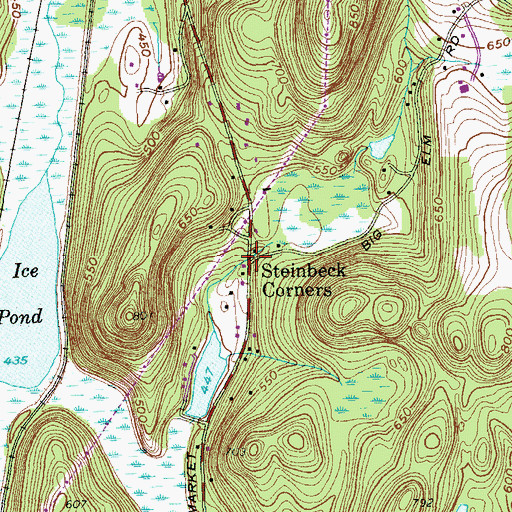 Topographic Map of Steinbeck Corners, NY