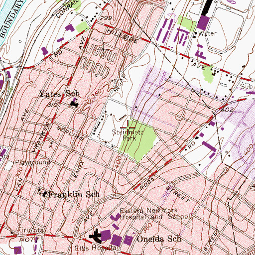 Topographic Map of Steinmetz Park, NY
