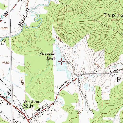 Topographic Map of Stephens Lake, NY