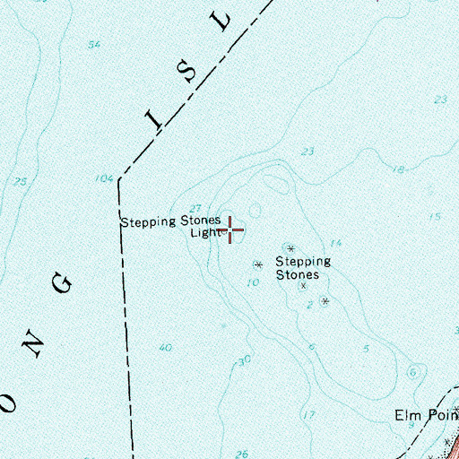 Topographic Map of Stepping Stones Light, NY