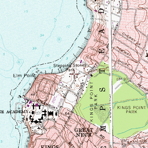 Topographic Map of Stepping Stones Park, NY