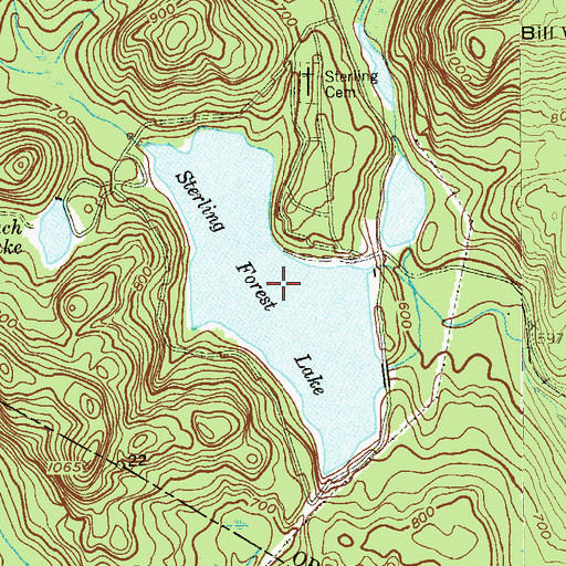 Topographic Map of Sterling Forest Lake, NY