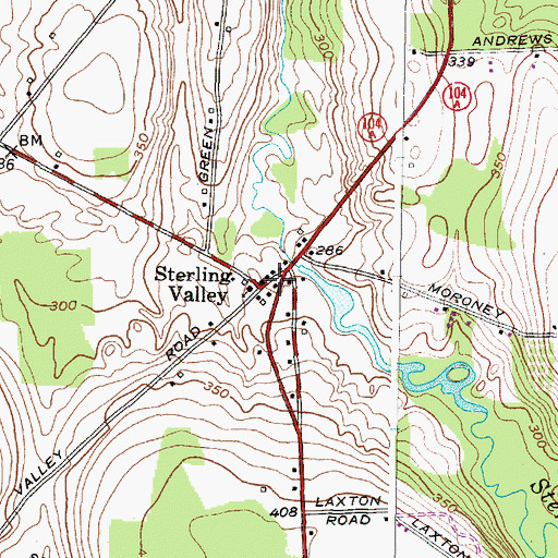 Topographic Map of Sterling Valley, NY