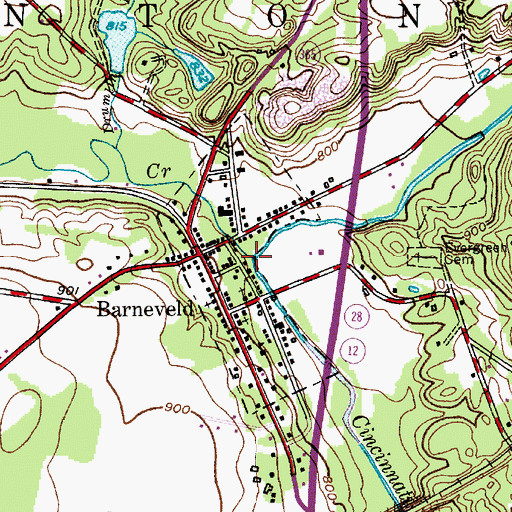 Topographic Map of Steuben Creek, NY