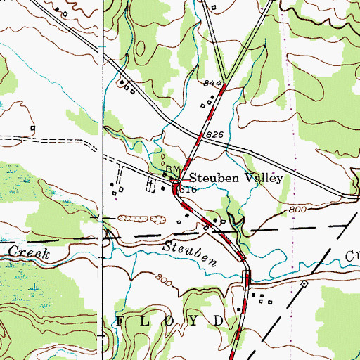 Topographic Map of Steuben Valley, NY
