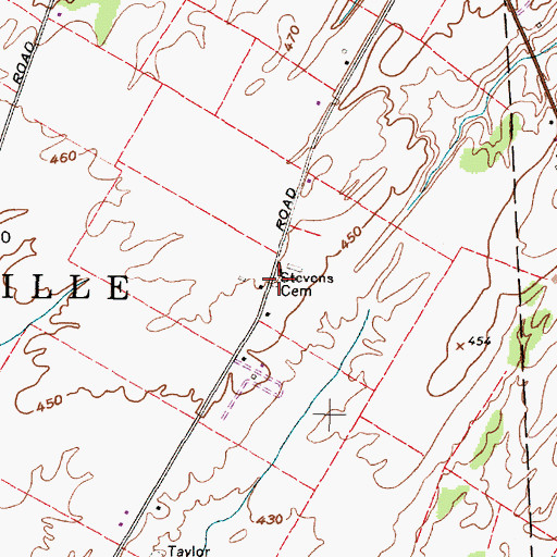 Topographic Map of Stevens Cemetery, NY