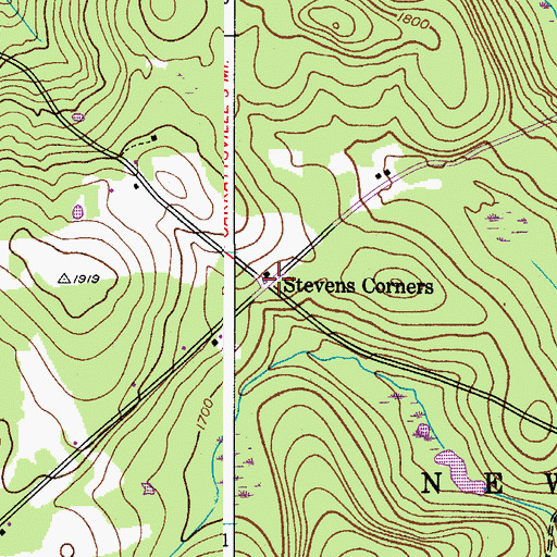 Topographic Map of Stevens Corners, NY